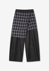 SE Non-fade Check Layered Denim Pants