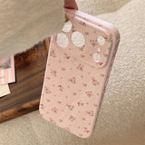 フラワー ドット パターン ソフト iPhone ケース