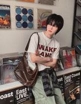 メイクレタリングプリントショートスリーブTシャツ
