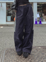 エンジーカラーマッチングナイロンワイドパンツ