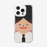 SMILEY FACE HARD JELL CASE - VER.2 (+HAIR KEYRING SET) - BLACK