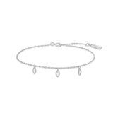 silver sparkling triple station rhodium plating + 925 silver bracelet B066-02H