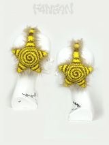Handmade Crochet Star Ear Muffs in Banana Latte Color （Yellow & Warm Latte Brown）