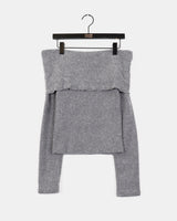 Haezen feminine fit off-shoulder knit T-shirt