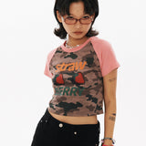 ストロベリーラグランクロップtシャツ