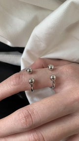 Piercing 2layered silver ring