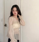 メリーンパフストラップシャーリングシフォンbl
