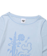 ダブルローズロングスリーブTシャツ ブルー(CV2EFFT555A)