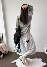 All Love Tattoo Print Patch Wide Bermuda Pants 4Color