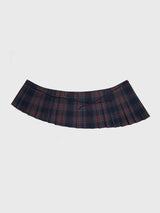 Pleated Wraparound Skirt Navy Check