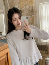 トレンディレイヤードフリル長袖Tシャツ (3color)