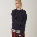 Saddle Sleeve Vintage Sweater_Purple Navy