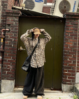 Darky wide balloon denim pants