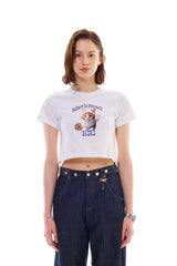 RABBIT CAT CROP T-SHIRT