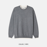 [M-L] レイヤードラウンドニット(4color)