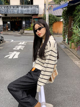 Clang wool striped cardigan