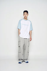 25SS コネクトロゴラグランショートスリーブTシャツ スカイブルー