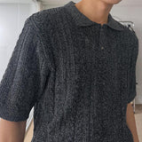 ASCLO ミックスカラーアンティーク半袖ニット(3color)