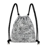 Fur Pompoms Gym Sack [White Leopard]