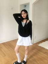 Two-line nylon washable shorts (8c)