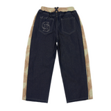 WIDE FIT DENIM SWEAT PANTS_KHAKI BLUE