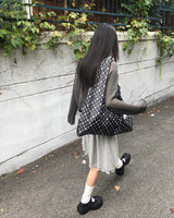 Nien Star Pattern Nylon Big Shoulder Bag