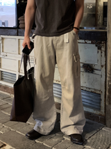 ルック ノーメイス ツーボタン フィールド カーゴ ワイドパンツ