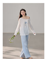 Vintage Summer Sun-Guard Off-Shoulder Lace Top