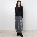 Lace Bone Sweatpants - Charcoal