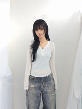 V cut light button t