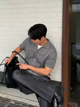 Dope two-tuck wide diagonal slacks