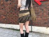 shoeshoe layered pumpkin shorts