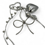 long chain heart key ring