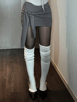 See-through two-tone knee-high socks