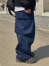 Over Denim Cargo Balloon Pants 2C