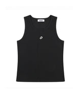 flow cotton ribbed sleeveless black