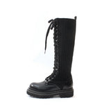 Lena Knit Lace-up Long Walker Boots_B2525