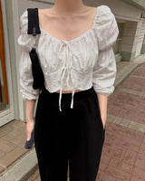 アンデュー刺繍リボンブラウス