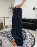 Elt raw wide denim pants