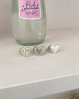 [925SILVER] COOKIE FRAME HEART STUD RING