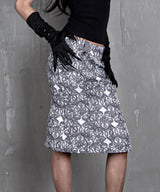 Gothic Jacquard Midi Skirt #Gray