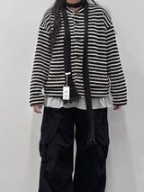 STRIPE TWEED CARDIGAN