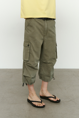 Vintage Military Capri Cargo Pants (Washed Khaki)