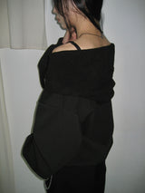 [Off-Shoulder Available] Robe Pintuck Big Hooded Sweatshirt (2c)