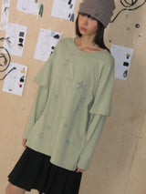 STARRY DOUBLE SLEEVE T (GREEN TEA)