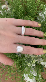 Matt silver open ring set