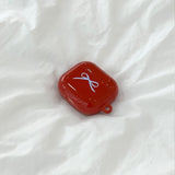 ribbon glossy airpods case(red)