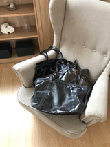 Daily Casual Washed Leather Big Shoulder Bag