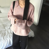 ワンアルパカウールボカシVネックニット