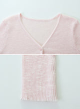 #ビスコースリブクロップVネックカーディガン (6color)